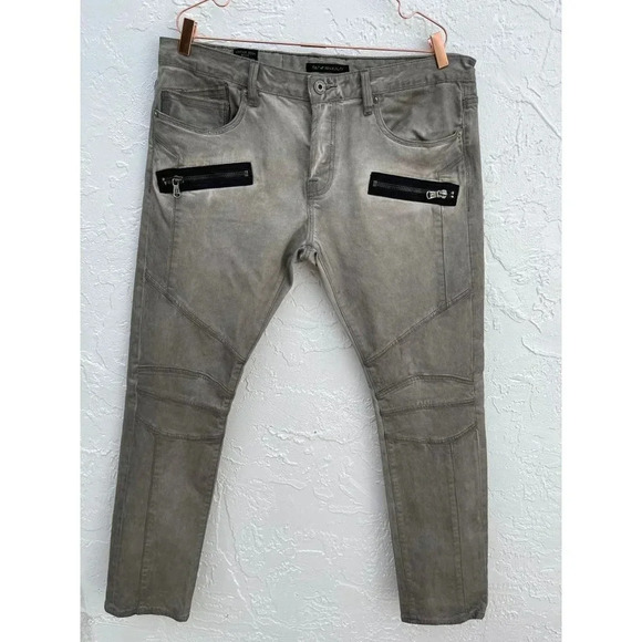 Cult of Individuality Greaser Moto Womens Heritage Balmain Jeans Gray Sz 36Wx34L - Picture 1 of 15